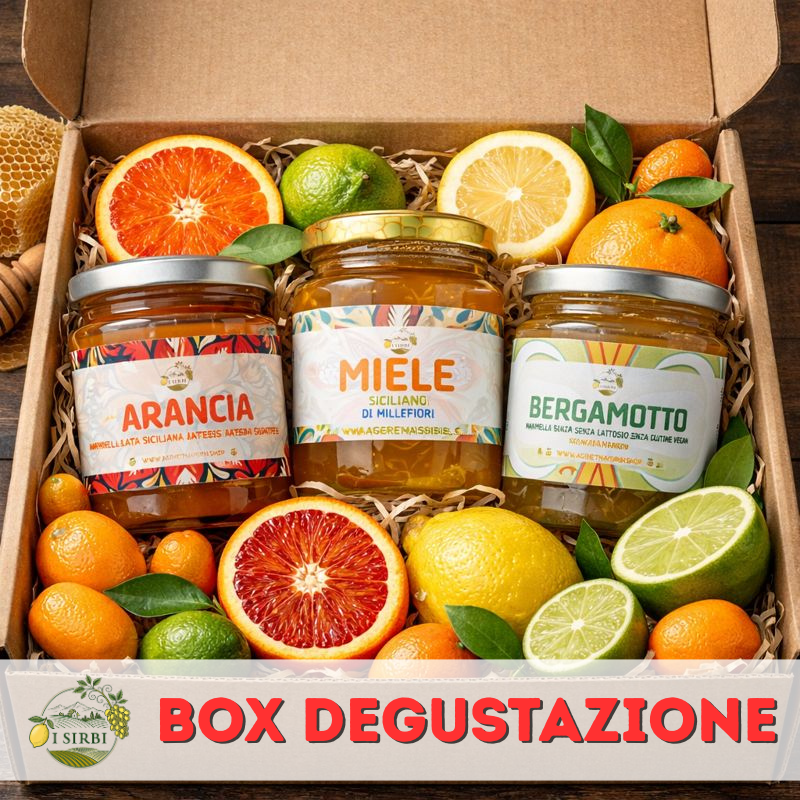 Box Degustazione “I Sirbi” – Agrumi, Marmellate, Miele e Aromi Freschi